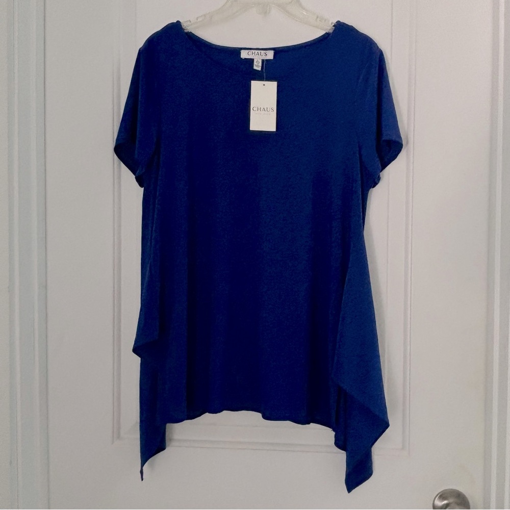 NWT Chaus Blue Flowy Top